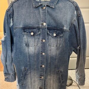 PacSun Distressed Blue Jean Jacket